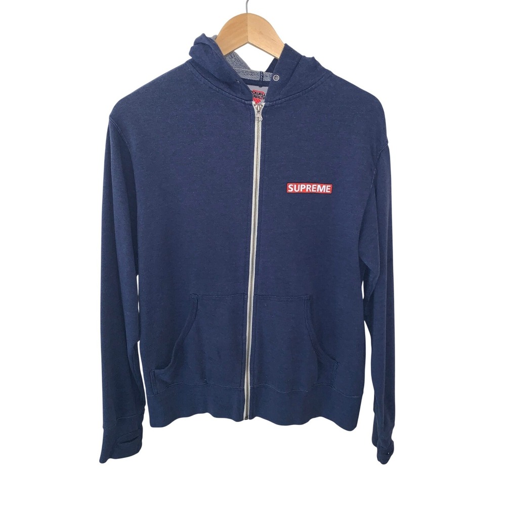 Powell Peralta Supreme Crown Zip Up Hoodie Mens Medium Navy Blue Skateboarding